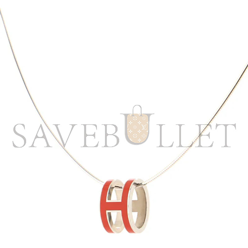 H**mes pop h pendant cord necklace metal and ename